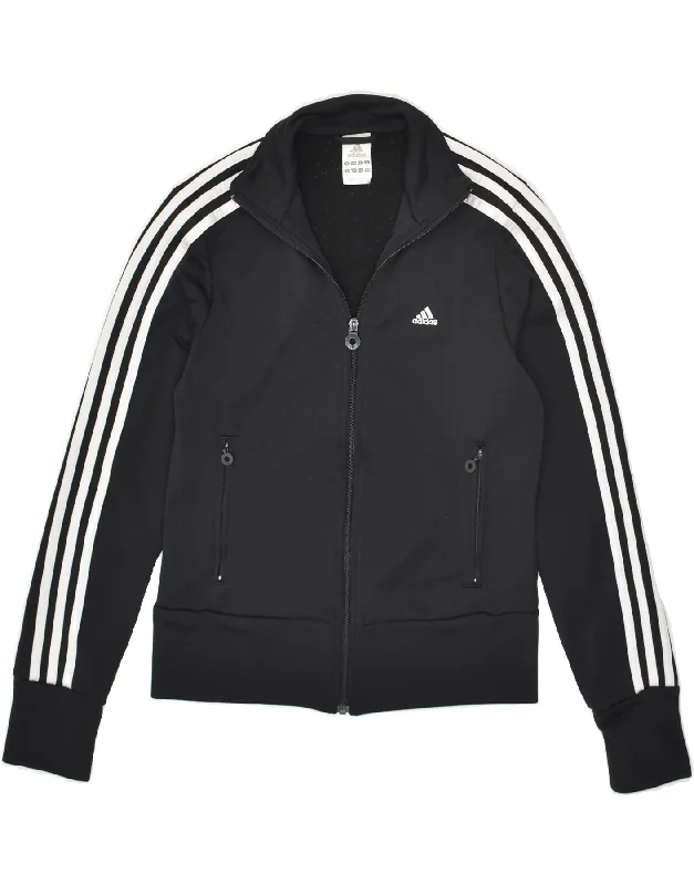 ADIDAS Womens Tracksuit Top Jacket UK 12 Medium Black Polyester Appliqued Jacket Beaded Jacket Sequined Jacket ADIDAS Womens Tracksuit Top Jacket UK 12 Medium Black Polyester Appliqued Jacket Beaded Jacket Sequined Jacket