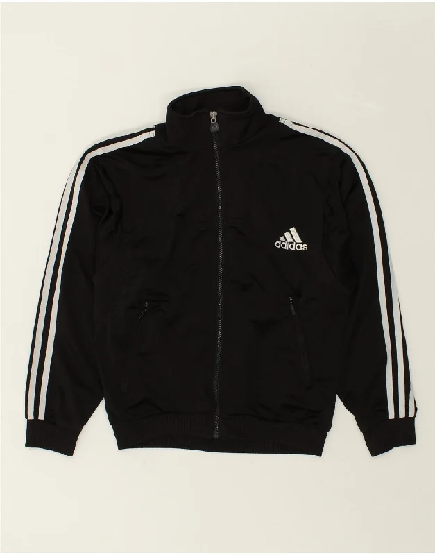 ADIDAS Womens Tracksuit Top Jacket UK 14 Medium Black Polyester Notch Collar Peter Pan Collar Cowl Neck ADIDAS Womens Tracksuit Top Jacket UK 14 Medium Black Polyester Notch Collar Peter Pan Collar Cowl Neck