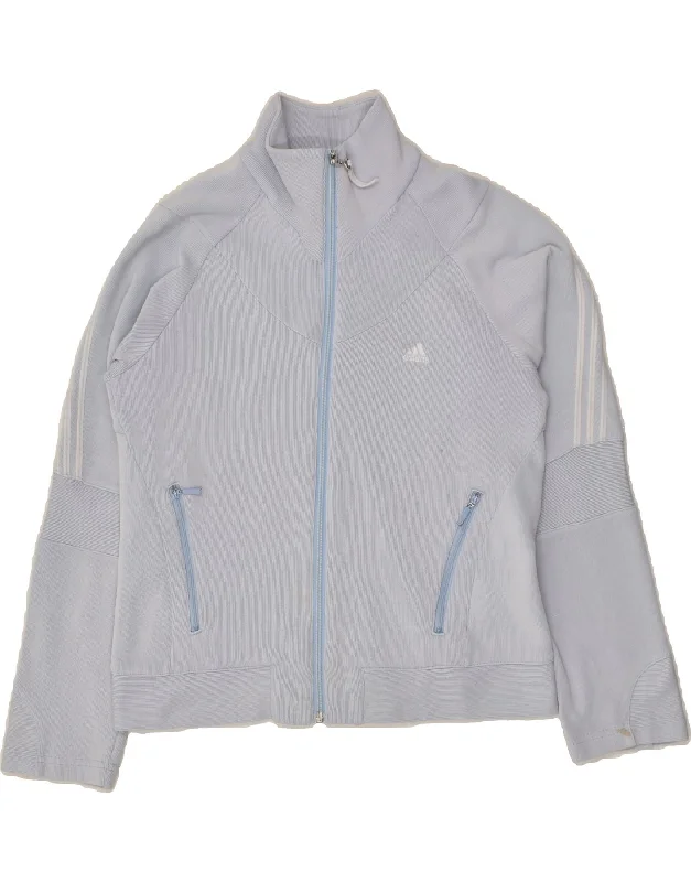 ADIDAS Womens Tracksuit Top Jacket UK 14 Medium Blue Cotton Wool Fabric Cashmere Fabric Tweed Fabric ADIDAS Womens Tracksuit Top Jacket UK 14 Medium Blue Cotton Wool Fabric Cashmere Fabric Tweed Fabric