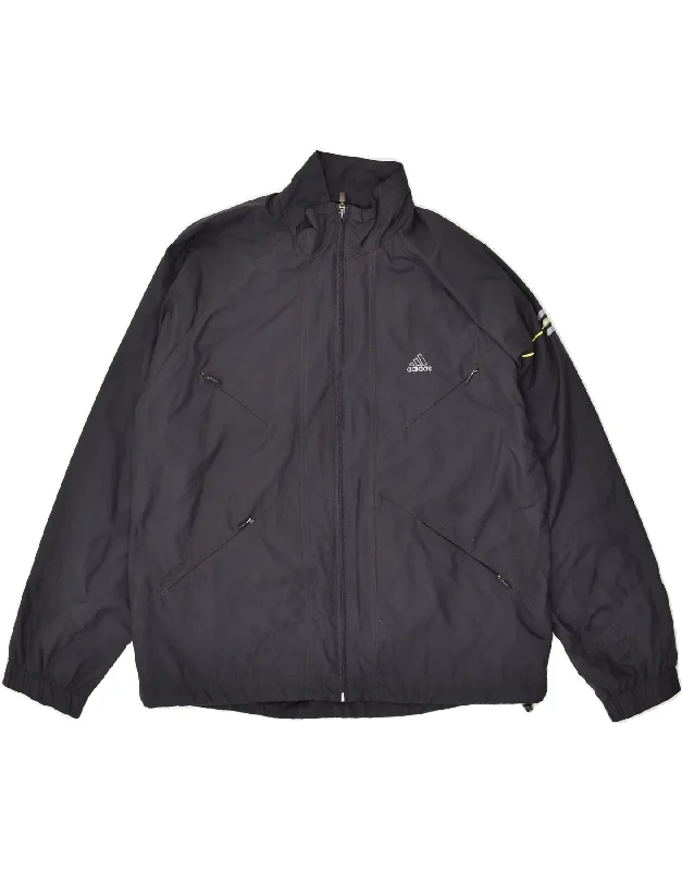 ADIDAS Womens Tracksuit Top Jacket UK 18 XL Black Polyester Zippered Front Buttoned Front Snap Front ADIDAS Womens Tracksuit Top Jacket UK 18 XL Black Polyester Zippered Front Buttoned Front Snap Front