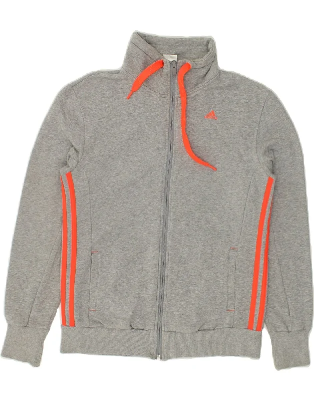 ADIDAS Womens Tracksuit Top Jacket UK 8/10 Small Grey Cotton Satin Jacket Silk Jacket Chiffon Jacket ADIDAS Womens Tracksuit Top Jacket UK 8/10 Small Grey Cotton Satin Jacket Silk Jacket Chiffon Jacket