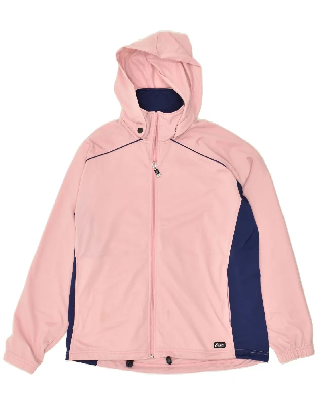 ASICS Womens Hooded Tracksuit Top Jacket UK 18 XL Pink Colourblock Hooded Jacket Caped Jacket Shawl Collar Jacket ASICS Womens Hooded Tracksuit Top Jacket UK 18 XL Pink Colourblock Hooded Jacket Caped Jacket Shawl Collar Jacket