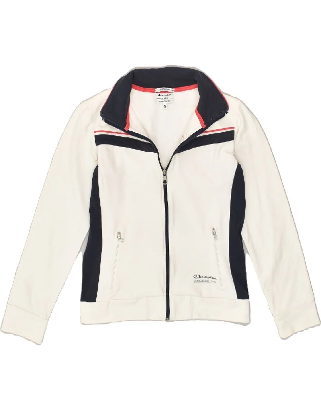 CHAMPION Womens Heritage Fit Tracksuit Top Jacket UK 10 Small White Lace Jacket Ribbed Jacket Sequined Jacket CHAMPION Womens Heritage Fit Tracksuit Top Jacket UK 10 Small White Lace Jacket Ribbed Jacket Sequined Jacket
