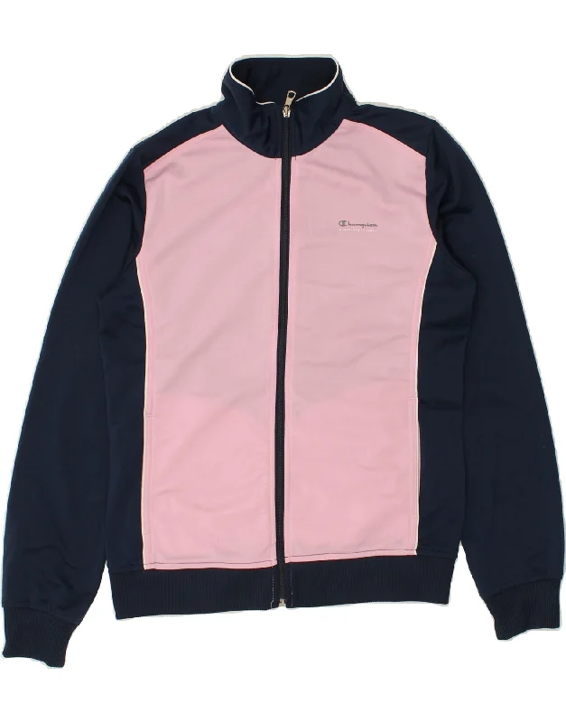 CHAMPION Womens Heritage Fit Tracksuit Top Jacket UK 14 Medium Navy Blue Insulated Jacket Fitted Jacket Loose Jacket CHAMPION Womens Heritage Fit Tracksuit Top Jacket UK 14 Medium Navy Blue Insulated Jacket Fitted Jacket Loose Jacket