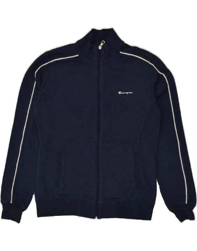 CHAMPION Womens Heritage Fit Tracksuit Top Jacket UK 16 Large Navy Blue Front Pockets Side Pockets Patch Pockets CHAMPION Womens Heritage Fit Tracksuit Top Jacket UK 16 Large Navy Blue Front Pockets Side Pockets Patch Pockets