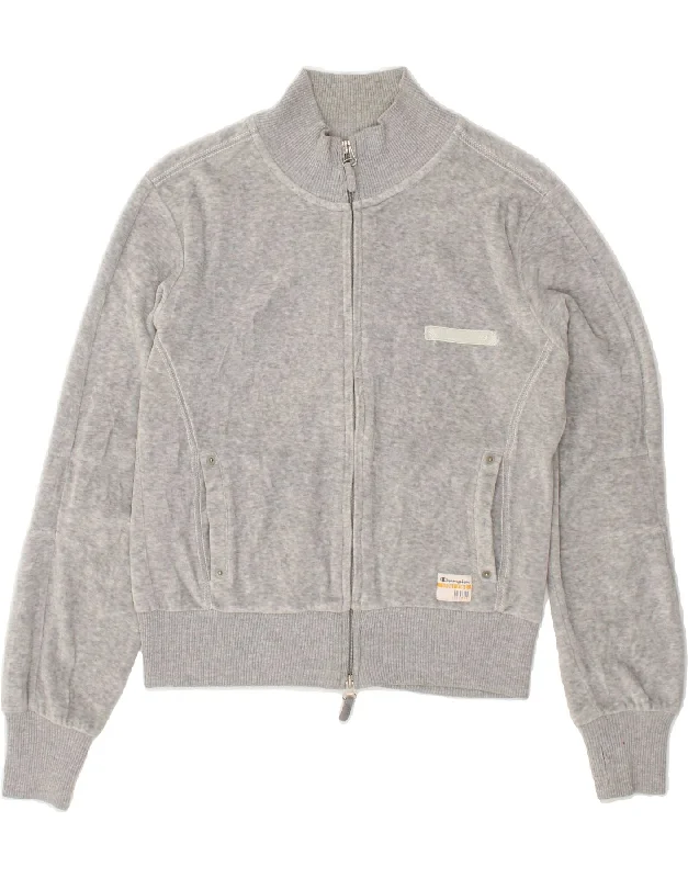 CHAMPION Womens Tracksuit Top Jacket UK 14 Large Grey Cotton Stand-Up Collar Roll-Neck Collar Turtle Neck CHAMPION Womens Tracksuit Top Jacket UK 14 Large Grey Cotton Stand-Up Collar Roll-Neck Collar Turtle Neck