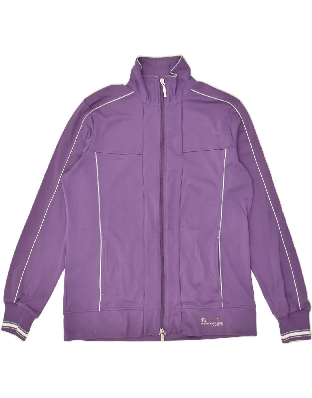 CHAMPION Womens Tracksuit Top Jacket UK 14 Large Purple Ribbed Jacket Pleated Jacket Ruffled Jacket CHAMPION Womens Tracksuit Top Jacket UK 14 Large Purple Ribbed Jacket Pleated Jacket Ruffled Jacket