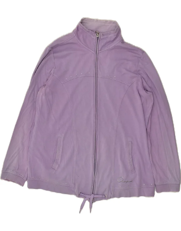CHAMPION Womens Tracksuit Top Jacket UK 16 Large Purple Belted Jacket Elasticated Jacket Padded Jacket CHAMPION Womens Tracksuit Top Jacket UK 16 Large Purple Belted Jacket Elasticated Jacket Padded Jacket