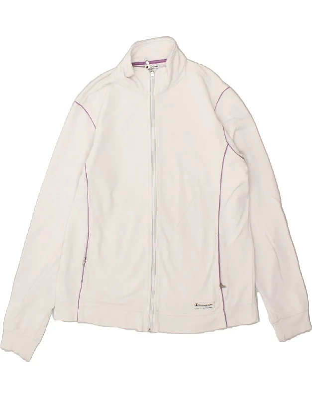 CHAMPION Womens Tracksuit Top Jacket UK 18 XL White Cotton Hooded Jacket Caped Jacket Shawl Collar Jacket CHAMPION Womens Tracksuit Top Jacket UK 18 XL White Cotton Hooded Jacket Caped Jacket Shawl Collar Jacket