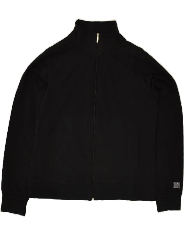 DIADORA Womens Tracksuit Top Jacket UK 16 Large Black Cotton Fitted Jacket Loose Jacket Oversized Jacket DIADORA Womens Tracksuit Top Jacket UK 16 Large Black Cotton Fitted Jacket Loose Jacket Oversized Jacket