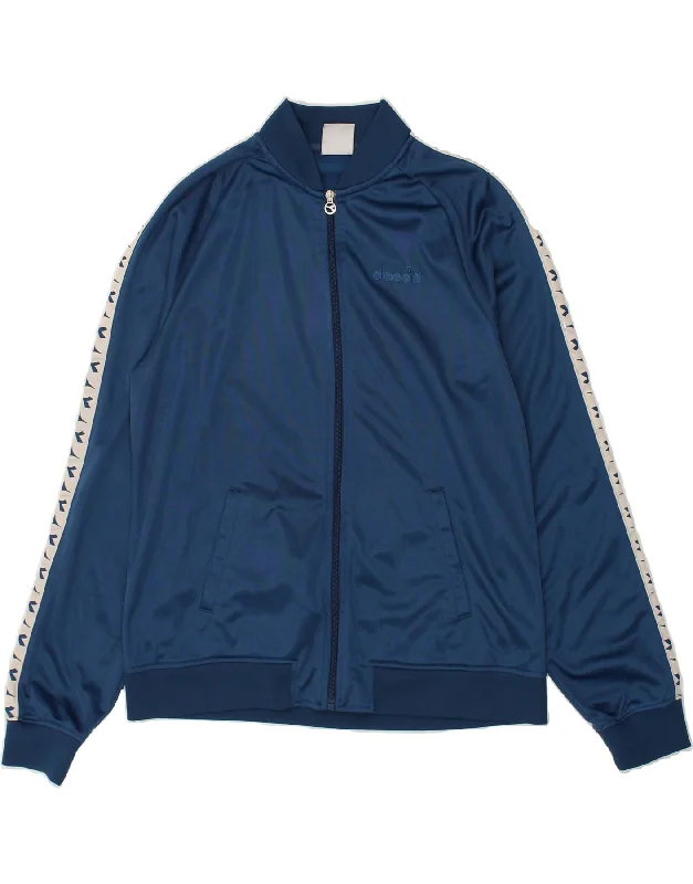 DIADORA Womens Tracksuit Top Jacket UK 18 XL Blue Colourblock Polyester Snapped Jacket Toggled Jacket Drawstring Jacket DIADORA Womens Tracksuit Top Jacket UK 18 XL Blue Colourblock Polyester Snapped Jacket Toggled Jacket Drawstring Jacket