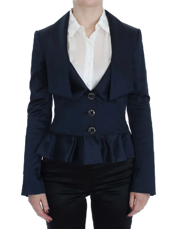 Exte Three Button Single Breasted Blazer Women's Jacket Welt Pockets Slit Pockets Flap Pockets Exte Three Button Single Breasted Blazer Women's Jacket Welt Pockets Slit Pockets Flap Pockets