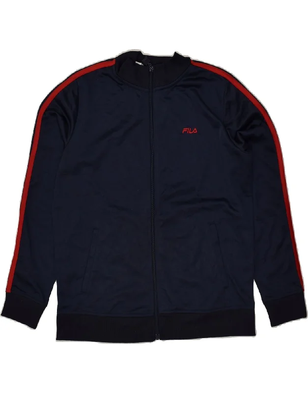 FILA Womens Tracksuit Top Jacket UK 14 Large Navy Blue Polyester Zippered Jacket Buttoned Jacket Snapped Jacket FILA Womens Tracksuit Top Jacket UK 14 Large Navy Blue Polyester Zippered Jacket Buttoned Jacket Snapped Jacket