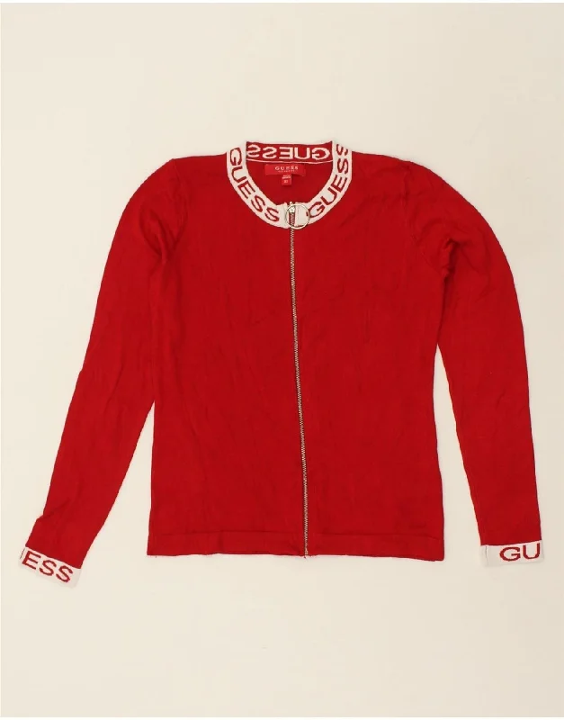 GUESS Womens Graphic Tracksuit Top Jacket UK 6 XS Red Viscose Denim Jacket Leather Jacket Suede Jacket GUESS Womens Graphic Tracksuit Top Jacket UK 6 XS Red Viscose Denim Jacket Leather Jacket Suede Jacket