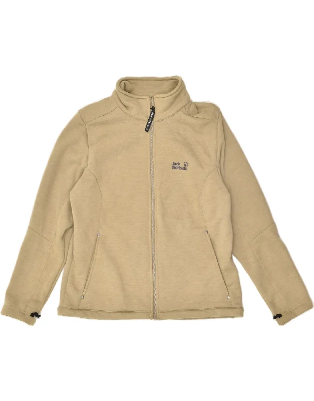 JACK WOLFSKIN Womens Tracksuit Top Jacket UK 18/20 XL Beige Polyester Herringbone Jacket Checkered Jacket Solid Jacket JACK WOLFSKIN Womens Tracksuit Top Jacket UK 18/20 XL Beige Polyester Herringbone Jacket Checkered Jacket Solid Jacket