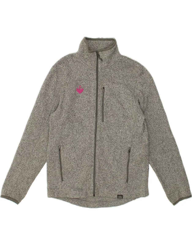 L.L.BEAN Womens Tracksuit Top Jacket UK 10 Small Grey Polyester Rayon Fabric Velvet Fabric Corduroy Fabric L.L.BEAN Womens Tracksuit Top Jacket UK 10 Small Grey Polyester Rayon Fabric Velvet Fabric Corduroy Fabric