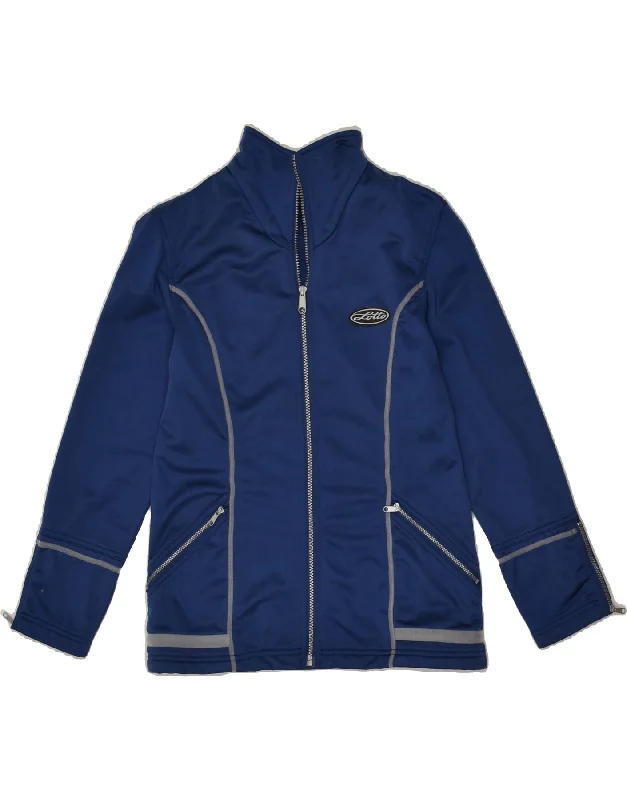 LOTTO Womens Graphic Tracksuit Top Jacket UK 10 Small Navy Blue Chenille Jacket Brocade Jacket Lace Jacket LOTTO Womens Graphic Tracksuit Top Jacket UK 10 Small Navy Blue Chenille Jacket Brocade Jacket Lace Jacket