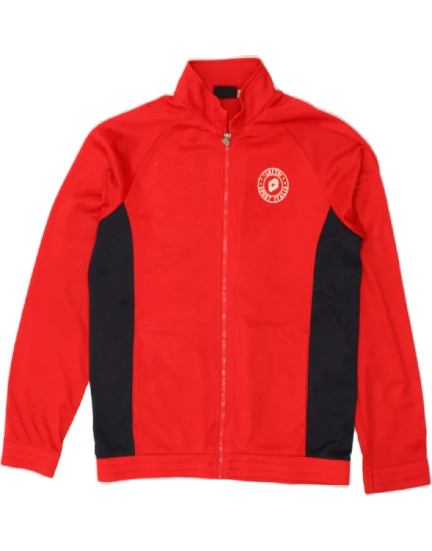 LOTTO Womens Tracksuit Top Jacket UK 12 Medium Red Colourblock Polyester Welt Pockets Slit Pockets Flap Pockets LOTTO Womens Tracksuit Top Jacket UK 12 Medium Red Colourblock Polyester Welt Pockets Slit Pockets Flap Pockets