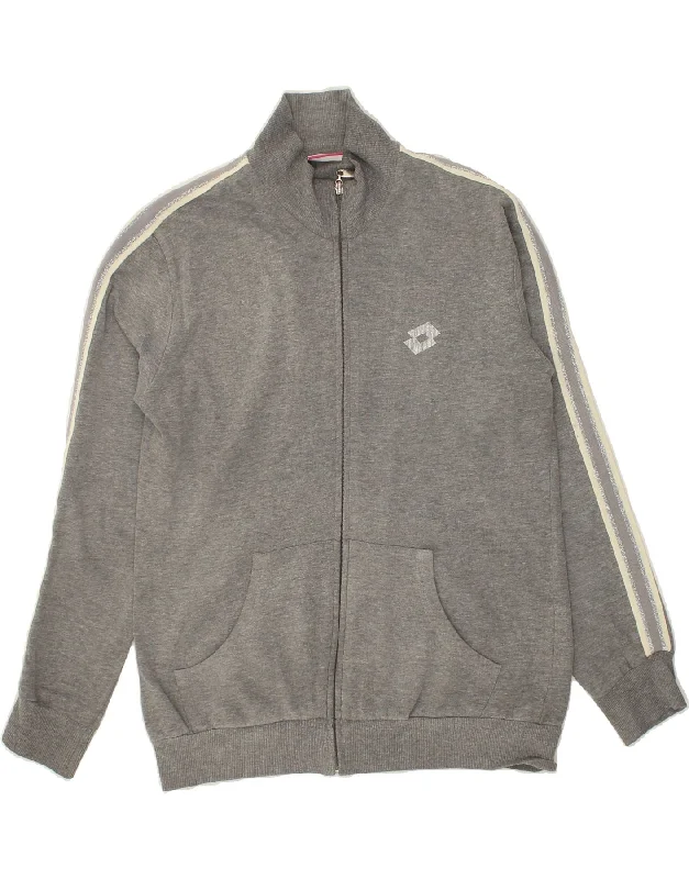 LOTTO Womens Tracksuit Top Jacket UK 14 Medium Grey Cotton Bomber Jacket Anorak Windbreaker LOTTO Womens Tracksuit Top Jacket UK 14 Medium Grey Cotton Bomber Jacket Anorak Windbreaker