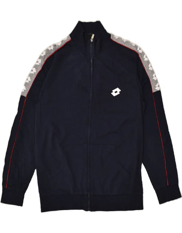 LOTTO Womens Tracksuit Top Jacket UK 16 Large Navy Blue Cotton Oversized Jacket Tailored Jacket Straight Jacket LOTTO Womens Tracksuit Top Jacket UK 16 Large Navy Blue Cotton Oversized Jacket Tailored Jacket Straight Jacket