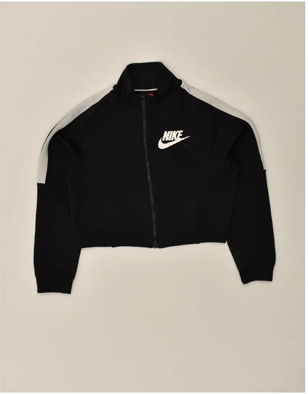 NIKE Womens Crop Tracksuit Top Jacket UK 10 Small Black Quilted Jacket Puffer Jacket Insulated Jacket NIKE Womens Crop Tracksuit Top Jacket UK 10 Small Black Quilted Jacket Puffer Jacket Insulated Jacket