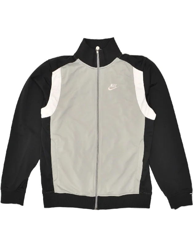 NIKE Womens Graphic Tracksuit Top Jacket UK 14 Medium Grey Colourblock Denim Jacket Leather Jacket Suede Jacket NIKE Womens Graphic Tracksuit Top Jacket UK 14 Medium Grey Colourblock Denim Jacket Leather Jacket Suede Jacket