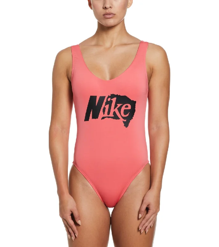 Nike Women's U Back One Piece Swimsuit Sea Coral Floral Print Swimsuit