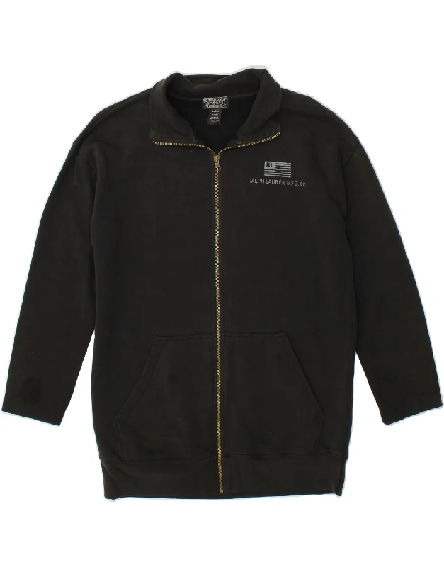 POLO RALPH LAUREN Womens 3/4 Sleeve Tracksuit Top Jacket UK 18 XL Black Rayon Fabric Velvet Fabric Corduroy Fabric POLO RALPH LAUREN Womens 3/4 Sleeve Tracksuit Top Jacket UK 18 XL Black Rayon Fabric Velvet Fabric Corduroy Fabric