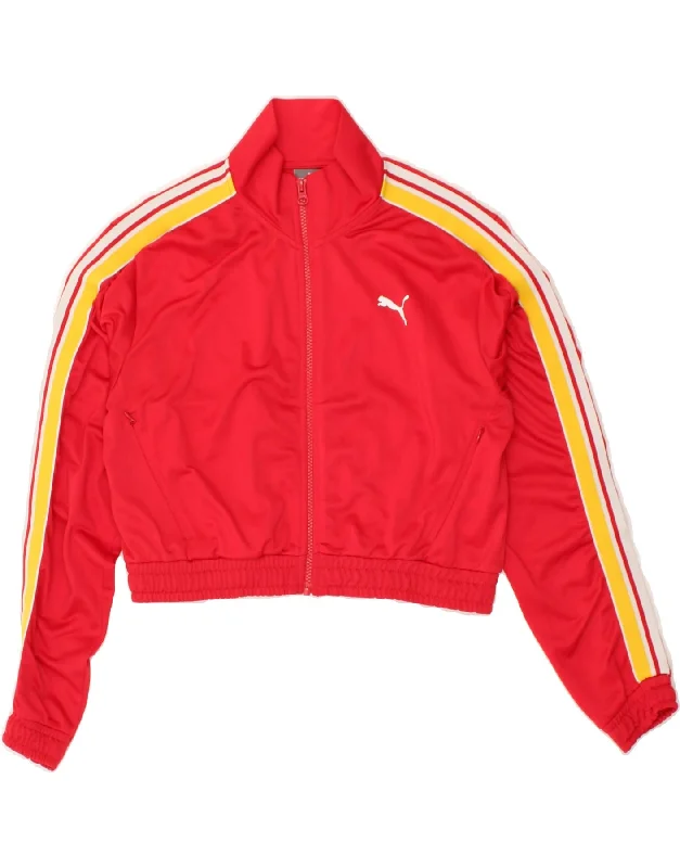 PUMA Womens Graphic Crop Tracksuit Top Jacket UK 14 Medium Red Polyester Hoodie Zip-Up Jacket Button-Up Jacket PUMA Womens Graphic Crop Tracksuit Top Jacket UK 14 Medium Red Polyester Hoodie Zip-Up Jacket Button-Up Jacket