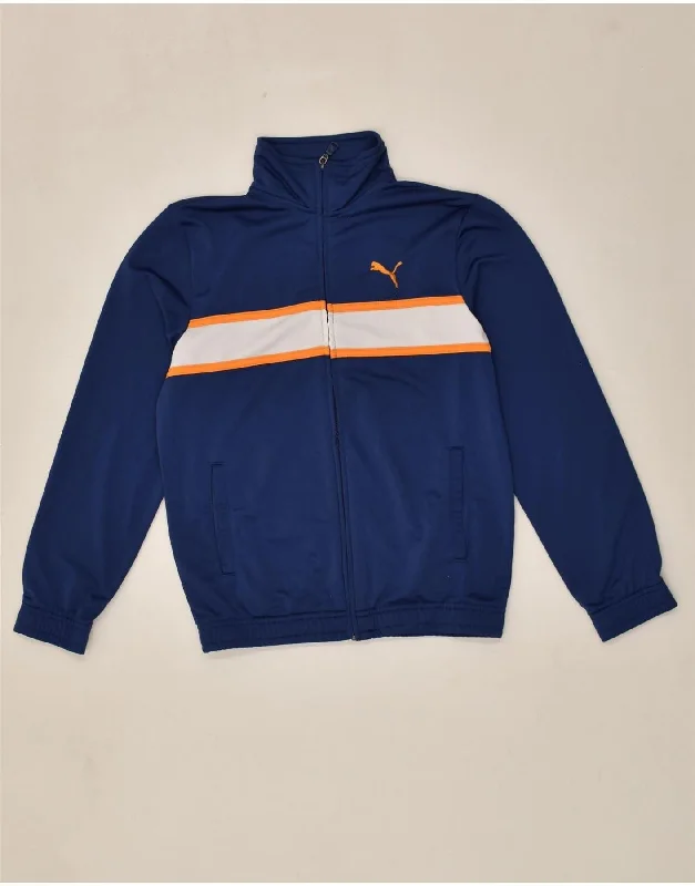 PUMA Womens Tracksuit Top Jacket UK 12 Medium Blue Colourblock Polyester Knit Fabric Woven Fabric Fleece Fabric PUMA Womens Tracksuit Top Jacket UK 12 Medium Blue Colourblock Polyester Knit Fabric Woven Fabric Fleece Fabric