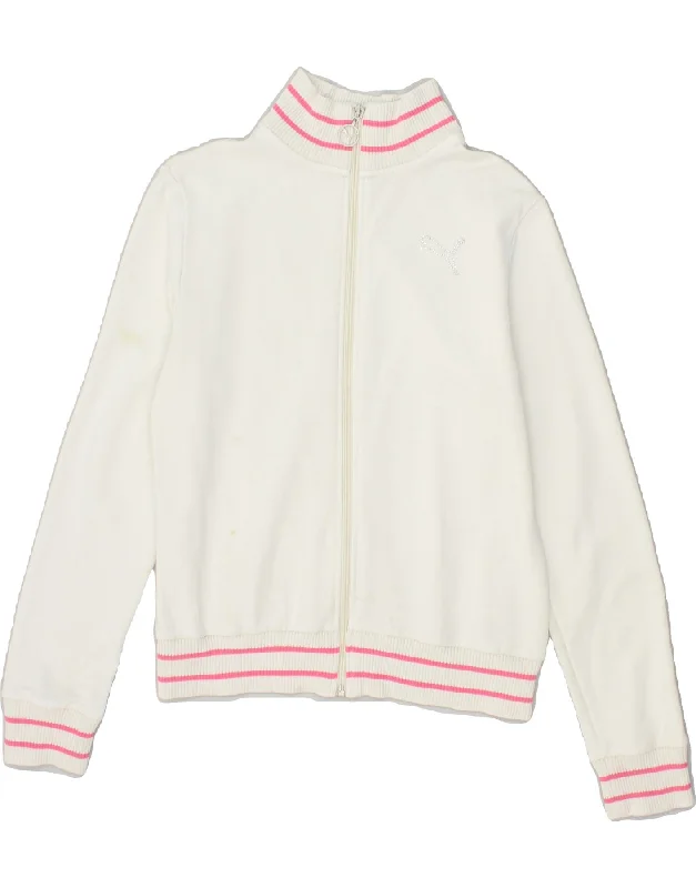 PUMA Womens Tracksuit Top Jacket UK 12 Medium White Welt Pockets Slit Pockets Flap Pockets PUMA Womens Tracksuit Top Jacket UK 12 Medium White Welt Pockets Slit Pockets Flap Pockets