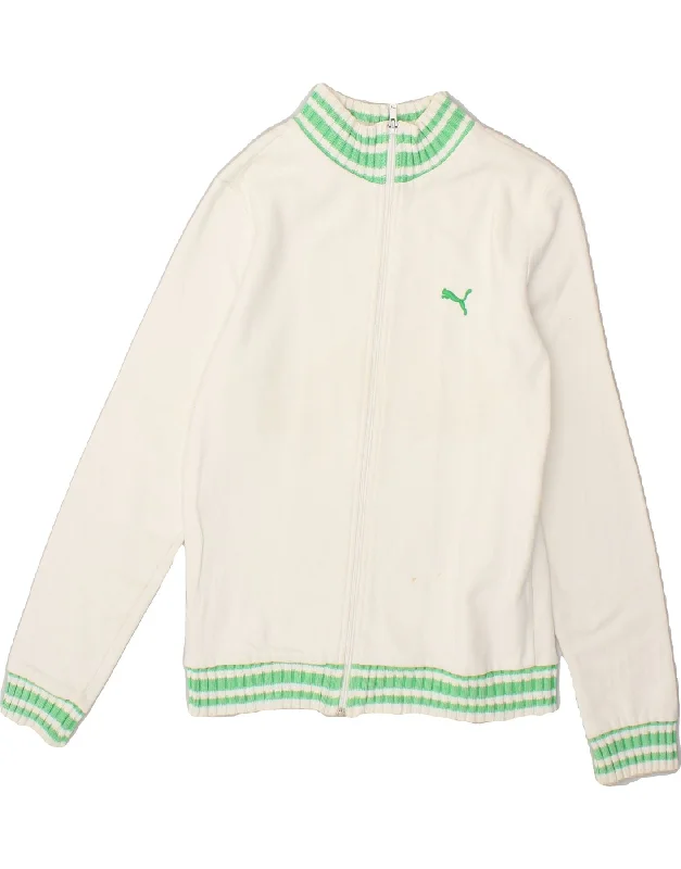 PUMA Womens Tracksuit Top Jacket UK 14 Large Off White Cotton Toggled Jacket Drawstring Jacket Belted Jacket PUMA Womens Tracksuit Top Jacket UK 14 Large Off White Cotton Toggled Jacket Drawstring Jacket Belted Jacket