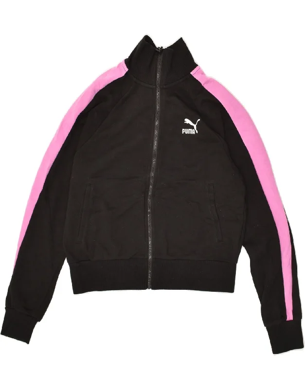 PUMA Womens Tracksuit Top Jacket UK 6 XS Black Cotton Embroidered Jacket Appliqued Jacket Beaded Jacket PUMA Womens Tracksuit Top Jacket UK 6 XS Black Cotton Embroidered Jacket Appliqued Jacket Beaded Jacket