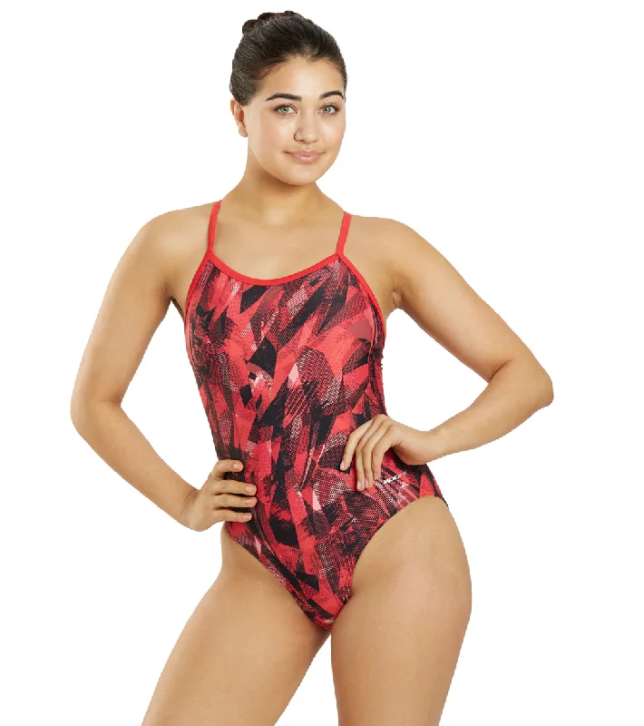 Sporti Catalyst Thin Strap One Piece Swimsuit (22-44) Red Push-Up Bikini Top