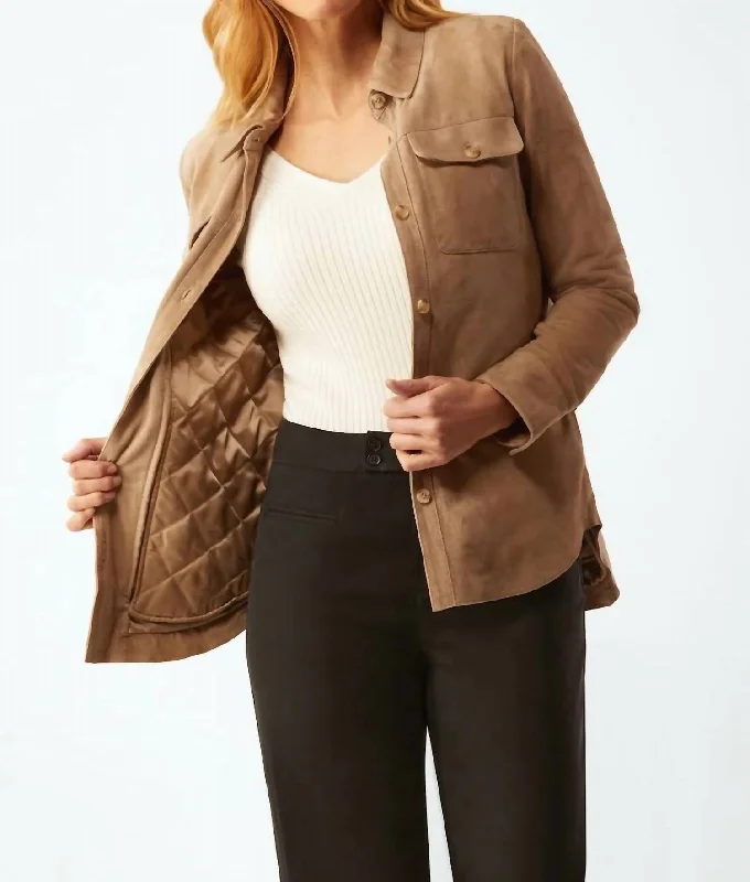 Suede Shirt Jacket In Camel One-Shoulder Jacket Off-the-Shoulder Jacket Asymmetrical Jacket Suede Shirt Jacket In Camel One-Shoulder Jacket Off-the-Shoulder Jacket Asymmetrical Jacket