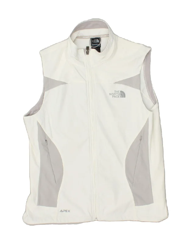 THE NORTH FACE Womens Sleeveless Tracksuit Top Jacket UK 16 Large White Boat Neck Shawl Collar Notched Collar THE NORTH FACE Womens Sleeveless Tracksuit Top Jacket UK 16 Large White Boat Neck Shawl Collar Notched Collar