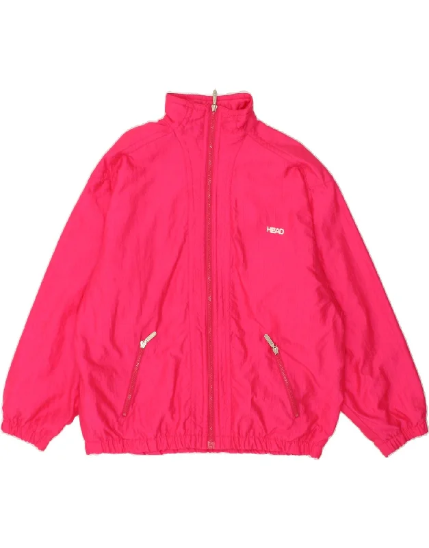 VINTAGE Womens Oversized Tracksuit Top Jacket EU 40 Medium Pink Polyamide Denim Jacket Leather Jacket Suede Jacket VINTAGE Womens Oversized Tracksuit Top Jacket EU 40 Medium Pink Polyamide Denim Jacket Leather Jacket Suede Jacket