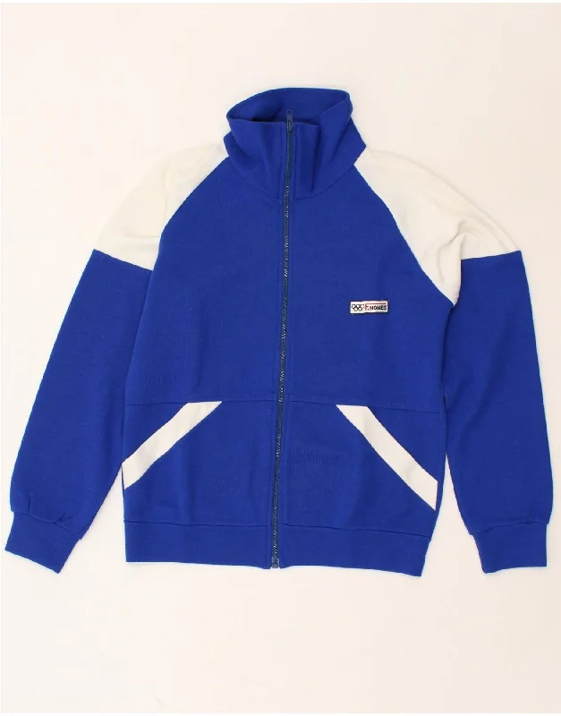 VINTAGE Womens Tracksuit Top Jacket UK 4 XS Blue Colourblock Acrylic Denim Jacket Leather Jacket Suede Jacket VINTAGE Womens Tracksuit Top Jacket UK 4 XS Blue Colourblock Acrylic Denim Jacket Leather Jacket Suede Jacket