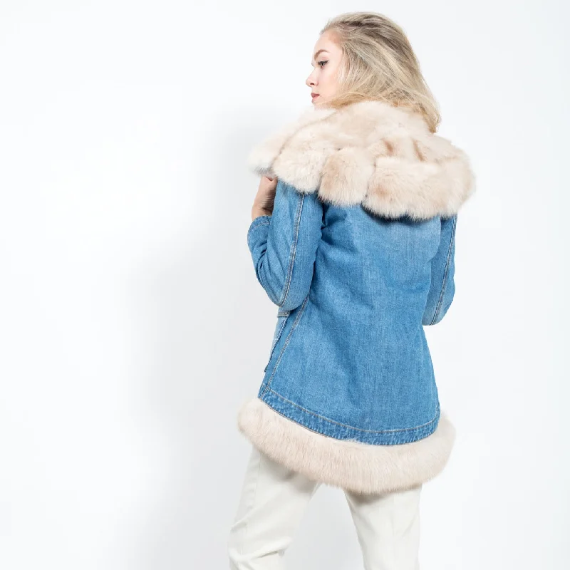 Jeans Jacket with Russian Sable Fur Collared Jacket Crew Neck Jacket Turtle Neck Jacket Jeans Jacket with Russian Sable Fur Collared Jacket Crew Neck Jacket Turtle Neck Jacket