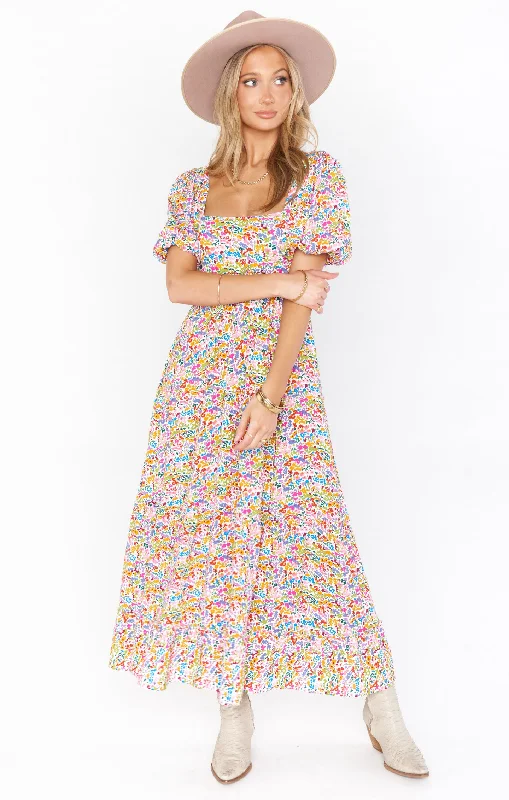 Linds Midi Dress ~ Rainbow Fields Fashionable Plaid Midi Dress