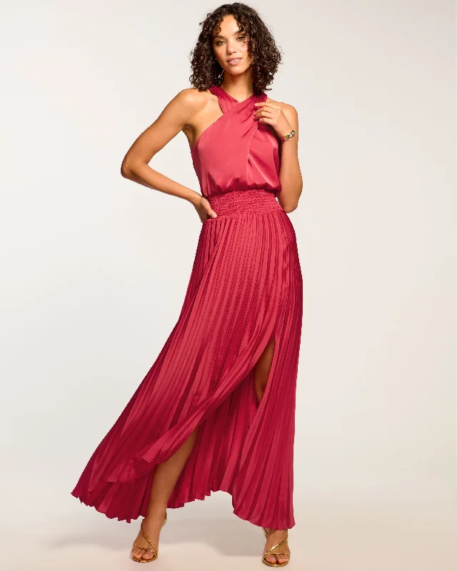 Arina Halter Maxi Dress Comfortable Fitted Maxi Dress