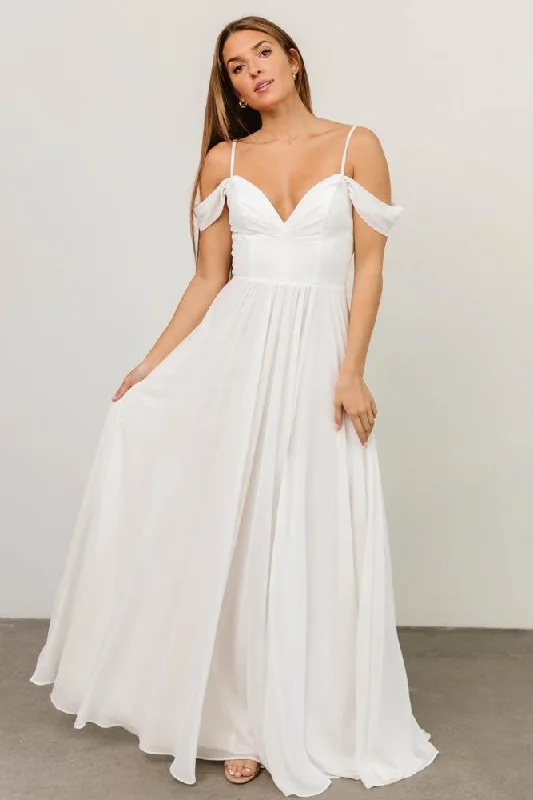 Bianca Lace Maxi Dress | Off White Classic Tulle Maxi Dress