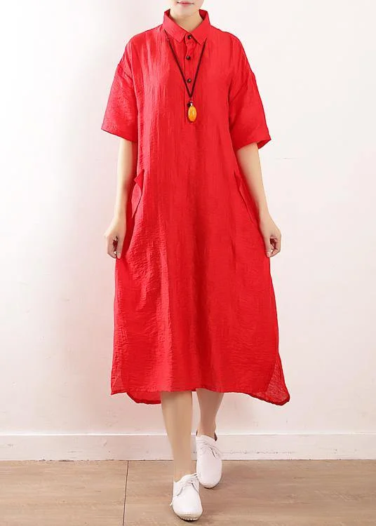 Bohemian side open Wardrobes design red Maxi Dress summer Stylish Boho Chic Maxi Dress