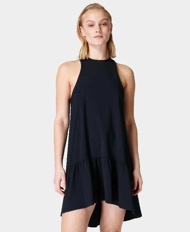 Explorer Club Mini Dress Sb8900 Black Cozy Cotton Mini Dress