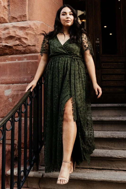 Marseille Embossed Maxi Dress | Olive Fashionable Sleeveless Maxi Dress