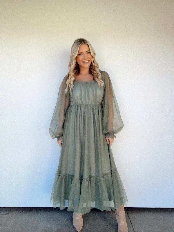 Still The One Maxi Dress Cozy Ruffle Sleeve Maxi Dress