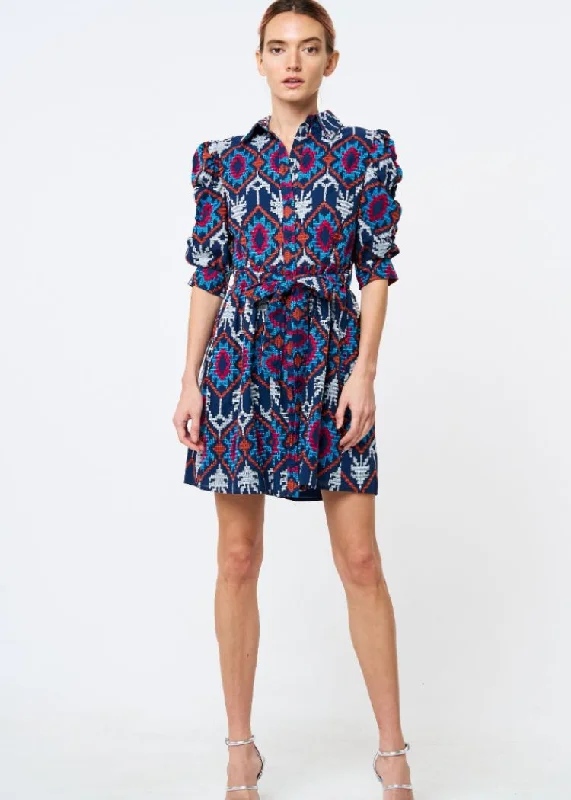 Ciebon Bethany Embroidered Mini Dress- Navy Elegant Velvet Mini Dress