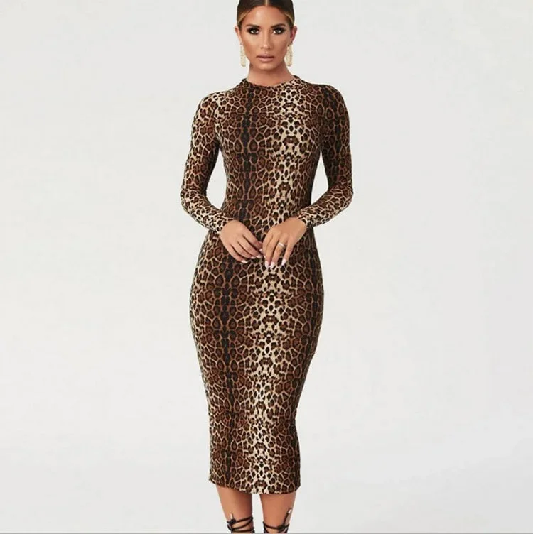 Sexy Leopard Print Bodycon Mini Dress CODE: READY1130 Classic Striped Mini Dress