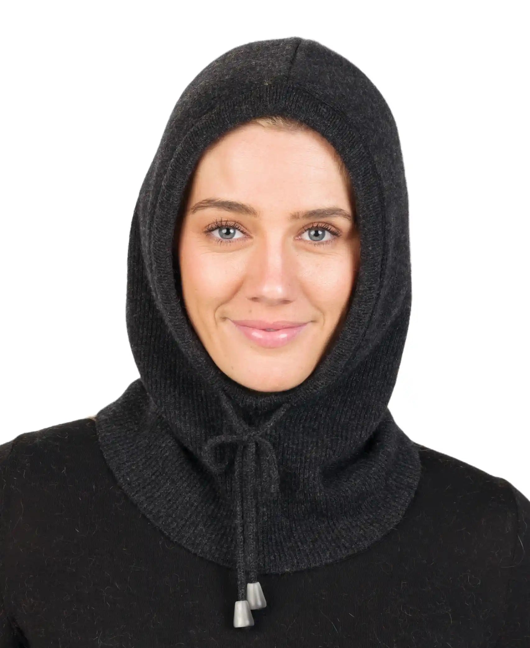 Charcoal Scarfclava Hoodie Hat - NX895 Hoodie with Crew Neck Simple Timeless