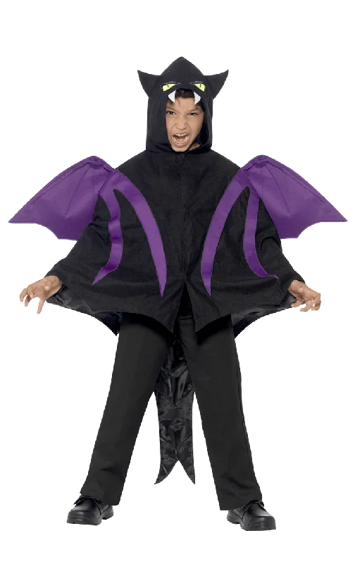 Child Hooded Creature Cape Hoodie with Ribbed Hem Stretchable Secure